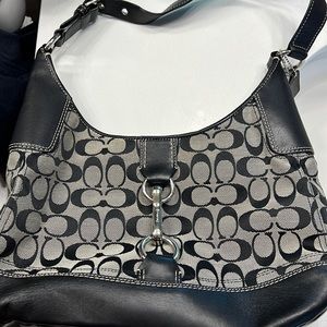 Coach signature large hobo blk/silv